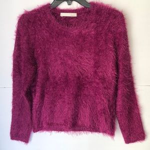 oui Fuzzy Purple long sleeves Crew Neck Pullover Sweater Size 4